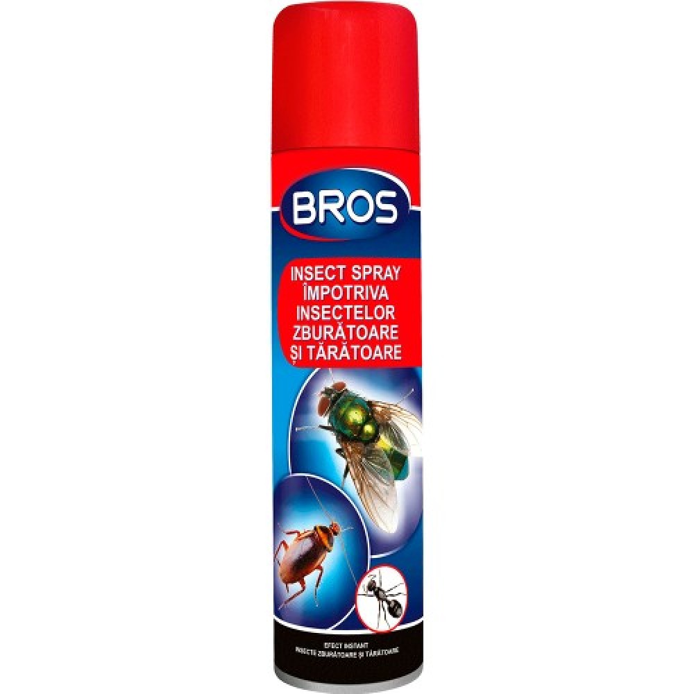 Bros, spray insecticid, impotriva insectelor zburatoare si taratoare 400ml. (091)